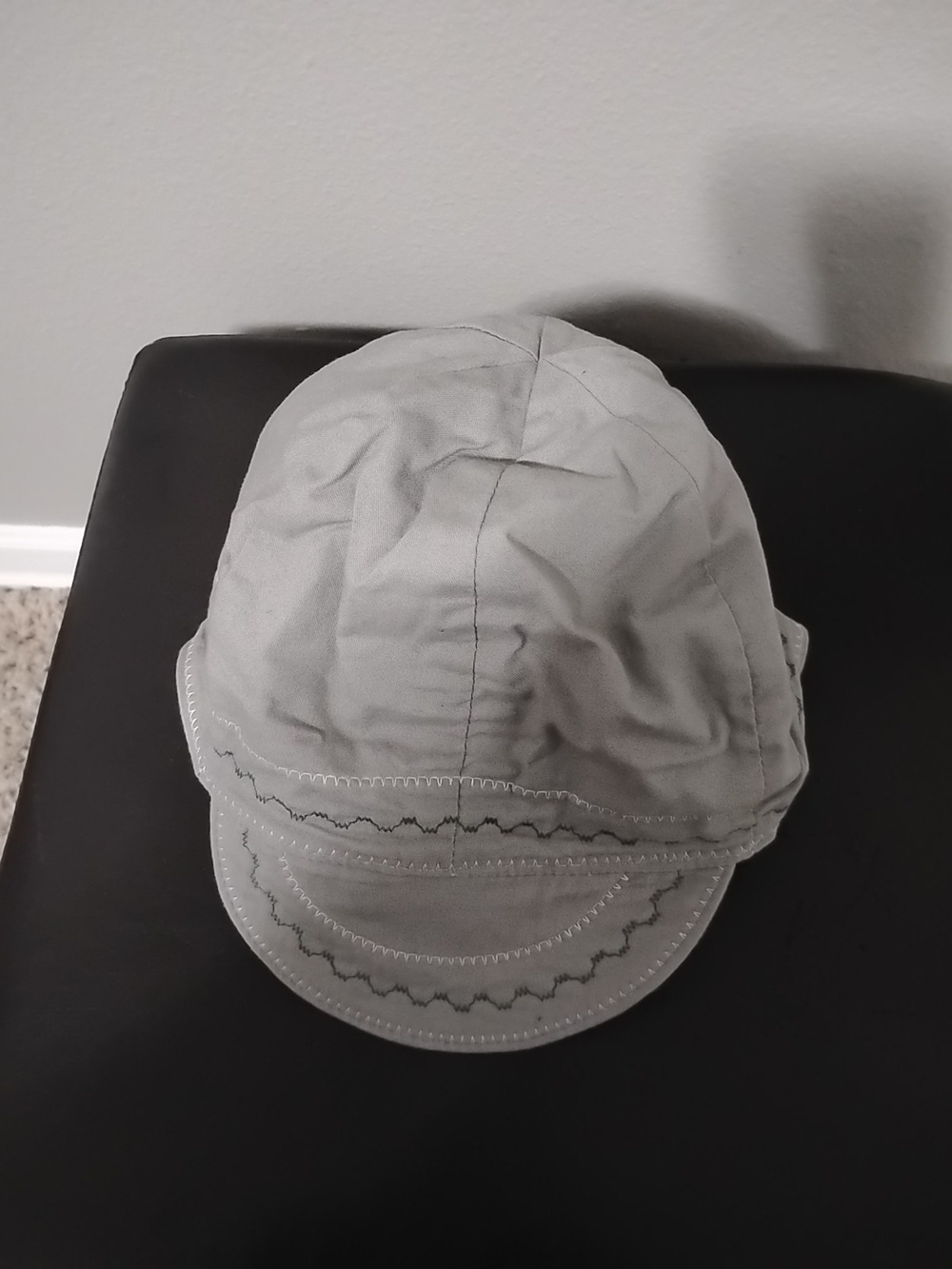 Kids Lightweight Gray Cotton Sun Cap with Decorative Stitching